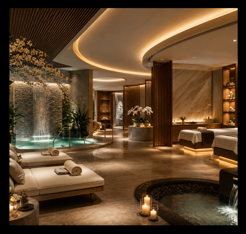 Luxury wellness center in Hyderabad with premium spa interiors